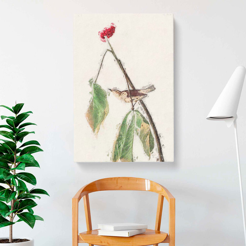 Louisiana Water Thrush - Wrapped Canvas Painting, 60cm H x 40cm W x 3cm D