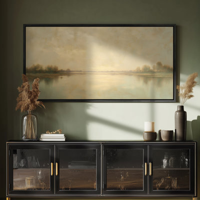 «Golden Glow Riverside Horizon» pour impression murale pour chambre à coucher