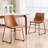 Anke Vegan Leather Dining Chairs, Brown-1017218200