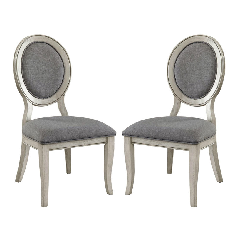 Ensemble de 2 chaises d'appoint Transition, Gris, Blanc antique