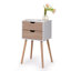 Table de chevet avec 2 tiroirs, tables de chevet avec pieds en bois massif et rangement-1108846799