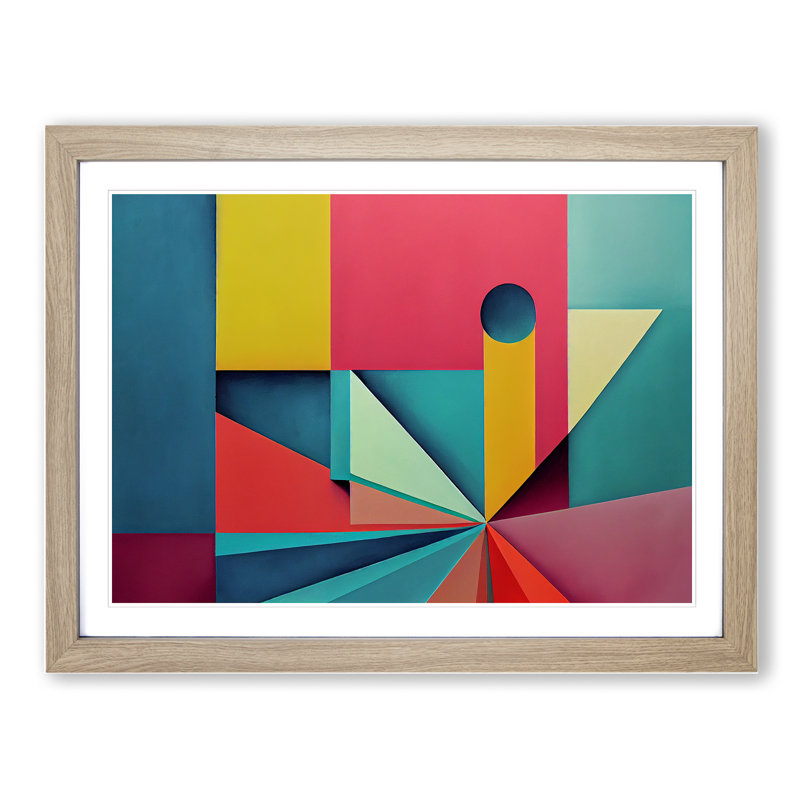 Abstract Block Colour Vol.5 - Framed Print, 34cm H x 46cm W x 2cm D, Oak