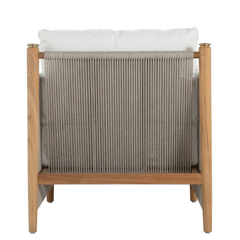 Pacifica Teak Outdoor Lounge Chair, No Welt + Dream Fill, Perigold Caper Linen