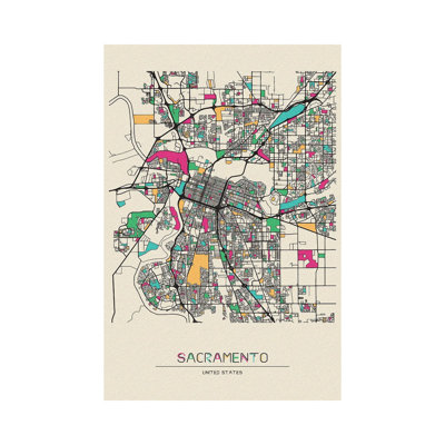 " Sacramento, California Map " by Ayse Deniz Akerman