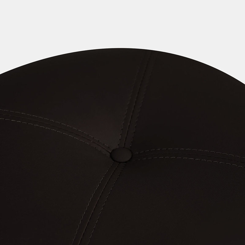 Acelina 14,96 po de large, similicuir rond, Similicuir noir brun
