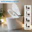 Toilette intelligente conforme ADA - réservoir intégré, ouverture / fermeture automatique, siège chauffant, séchoir à air chaud, capteur de pied, télécommande - blanc