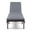 Chaise longue en bois avec coussin imperméable - Meuble d'extérieur fabriqué à la main gris - Unique