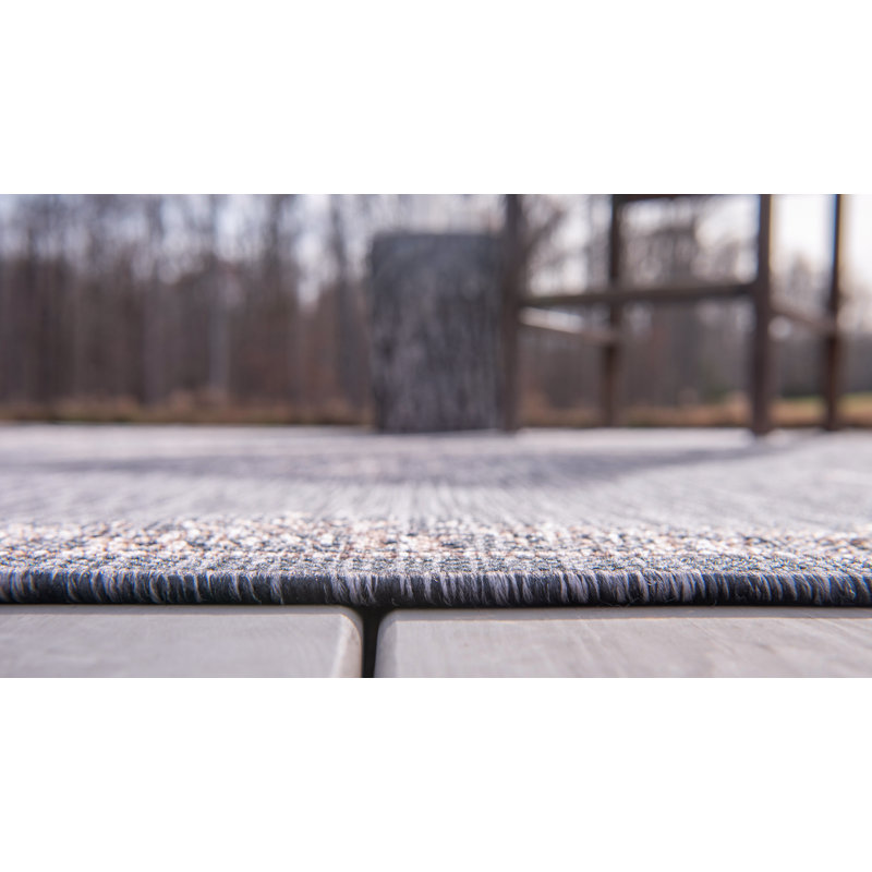 Cowgill Oriental Beige/Black Area Rug, Rectangle 9' x 12'2"
