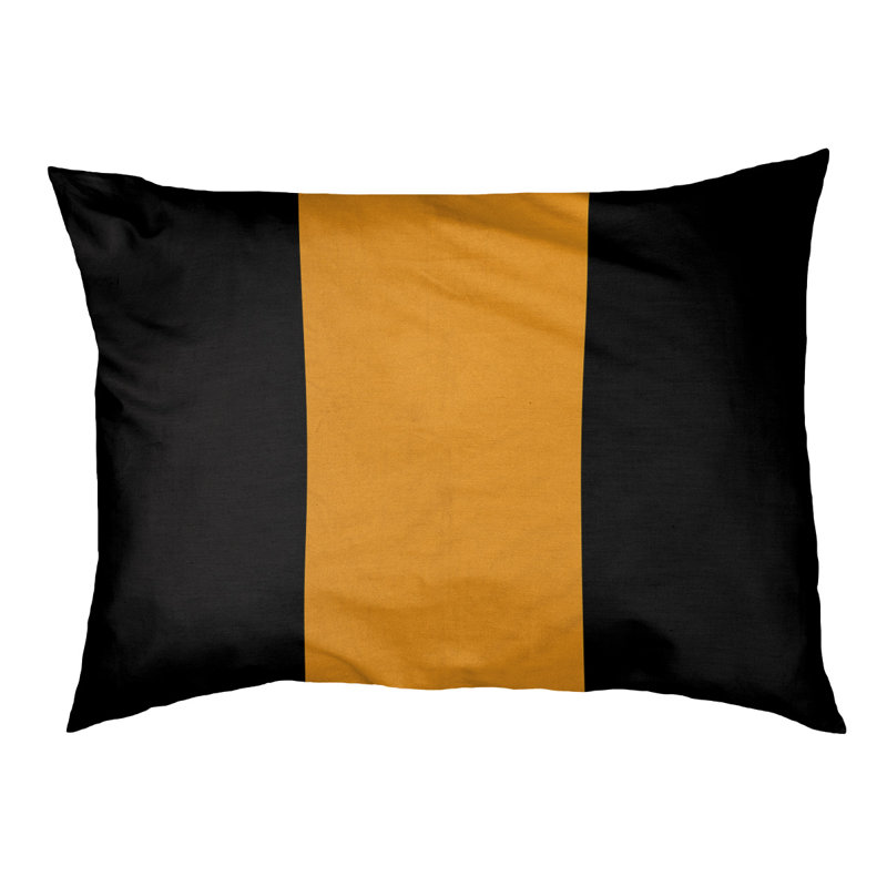 Coussin Designer, Moyen (L 18 po x l 28 po), Noir / jaune / noir