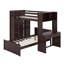 Lit mezzanine simple avec tablettes, bureau et garde-robe-1518945376