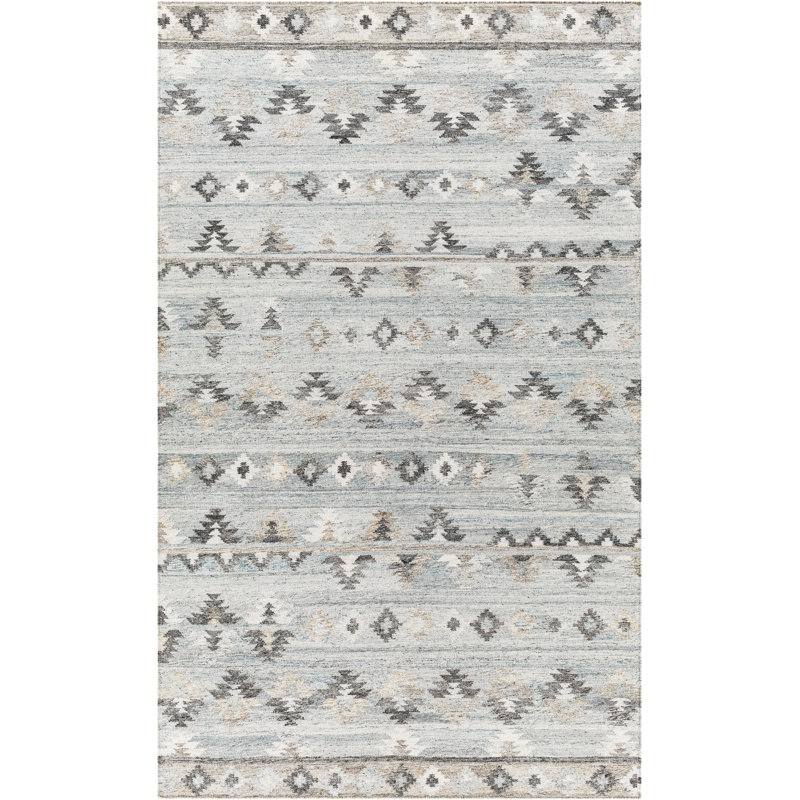 Kirsten Southwestern Area Rug in Blue, Rectangle 8' x 10'