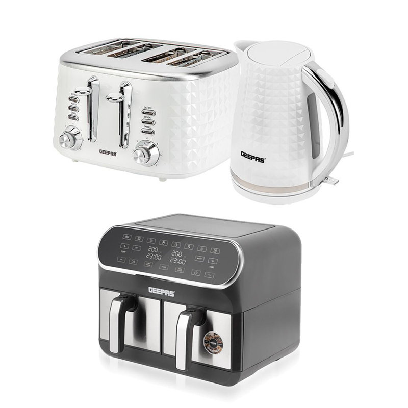Geepas 8L Air Fryer, Black/White