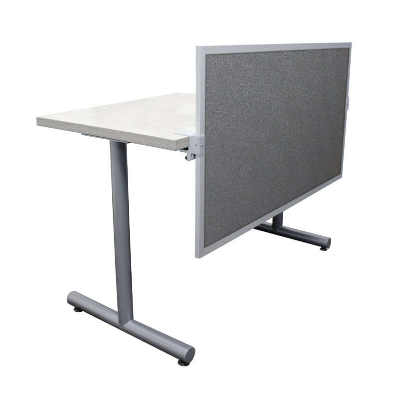Acoustical Split Screen Privacy Panel, 30" H x 48" W x 0.63" D, Graphite, Aluminum