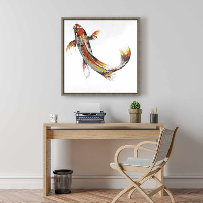 Papillon Koi, toile, animaux gris aquatiques, décoration intérieure