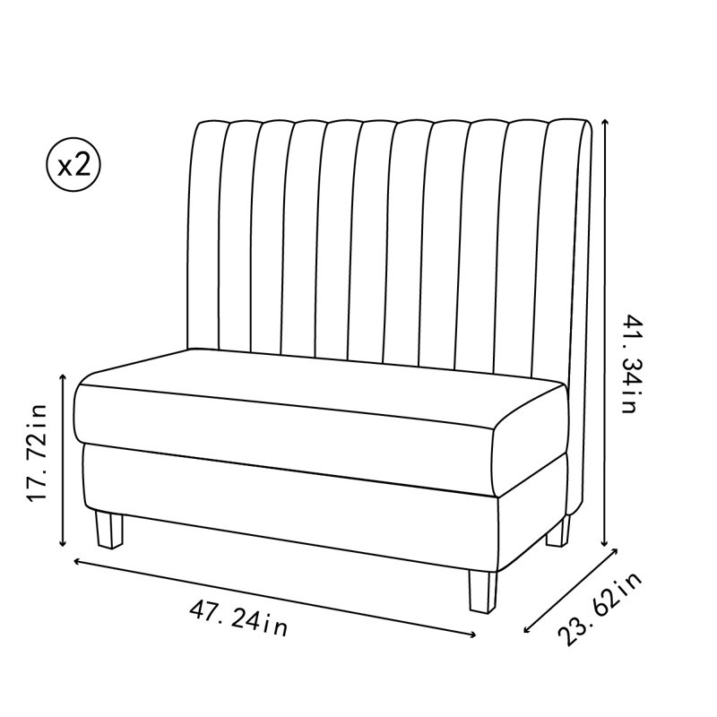 Banc rembourré en similicuir Sarva