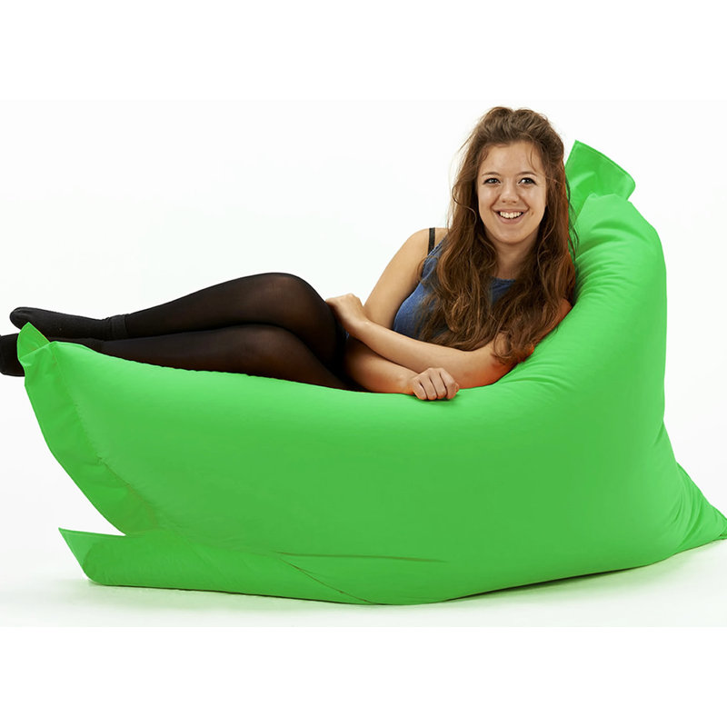 Bean Polyester Outdoor Friendly Refillable Bean Bag Chair & Lounger, Lime