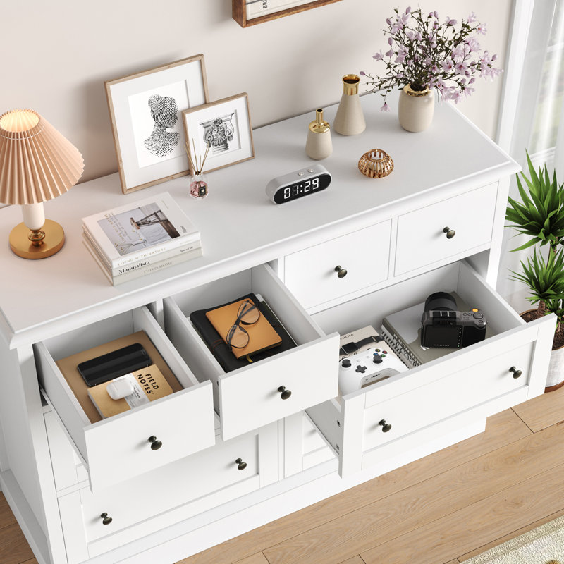 Commode 8 tiroirs, Blanc