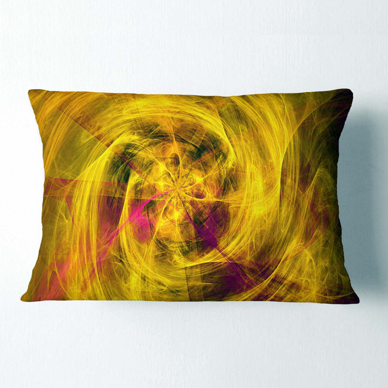 Mystic Golden Fractal - coussin imprimé abstrait