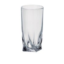 Glass Cup, Square and Twisted Set of 4 