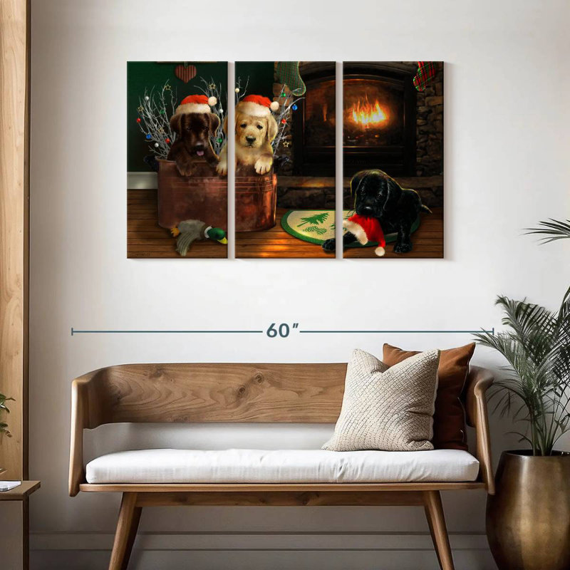 Trio Brampt Fireside Lab, H 28 po x l 45 po