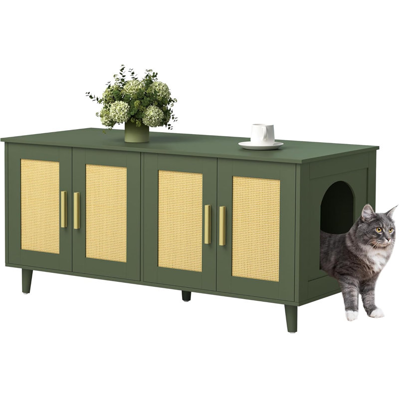 Enceinte de litière pour 2 chats, Vert