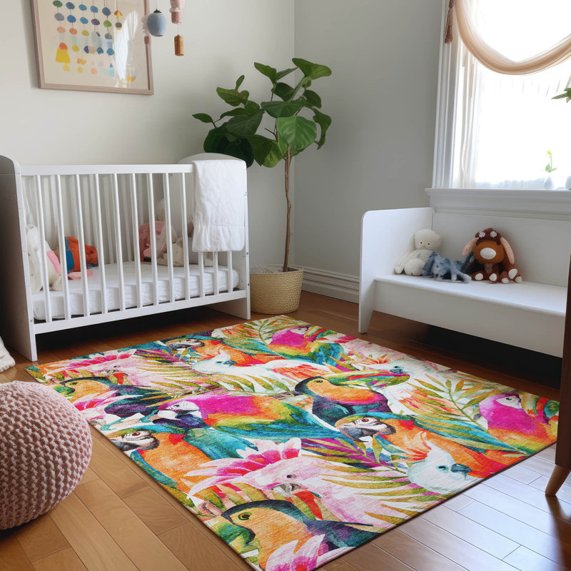 Tapis multicolore Cerrito AMF200 lavable à la machine de qualité supérieure, Rectangle 10 pi x 14 pi