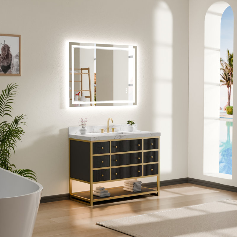 Ensemble de meuble-lavabo simple 48 po avec miroir mural