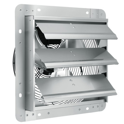 Ventilateur d'extraction 12 po à obturateur, 1000 CFM haute vitesse, ventilateur de grenier mural en aluminium avec moteur à courant alternatif, ventilation et refroidissement pour les serres, garages, remises, magasins, FCC