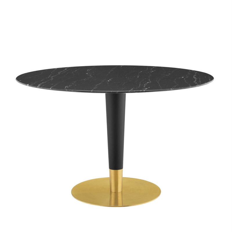 Table de salle à manger Zinque, Marbre noir, l 47 po x L 47 po