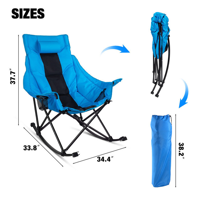 Chaise berçante d'extérieur, Bleu