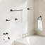 Ensemble de quincaillerie de salle de bain en aluminium 6 pièces noir mat