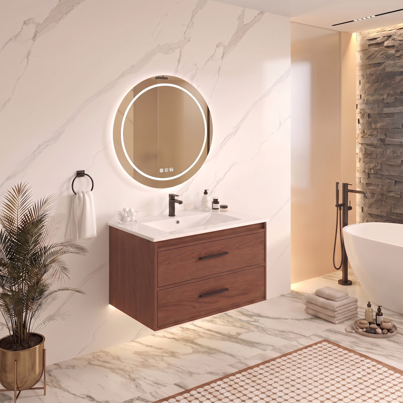 Meuble-lavabo mural 30 po avec 2 tiroirs