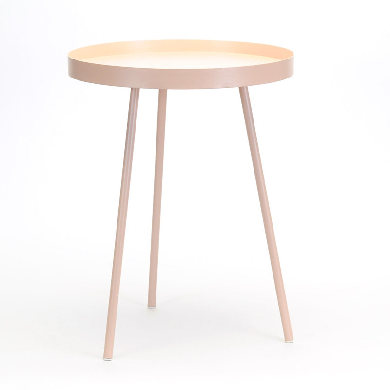 Table d'appoint ronde en métal rose