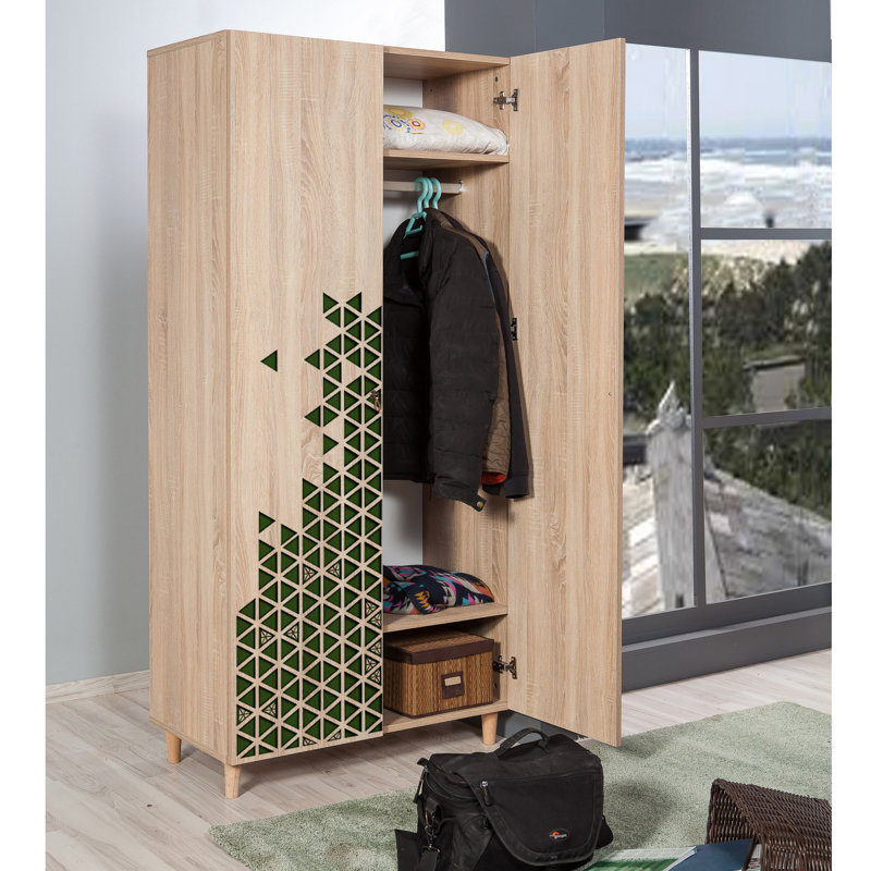 Armoire Deb, Vert / chêne