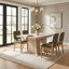 Ensemble de salle à manger extensible à double piétement de 63" à 79" avec rallonge intégrée et chaises tressées-1301854864-1301854866