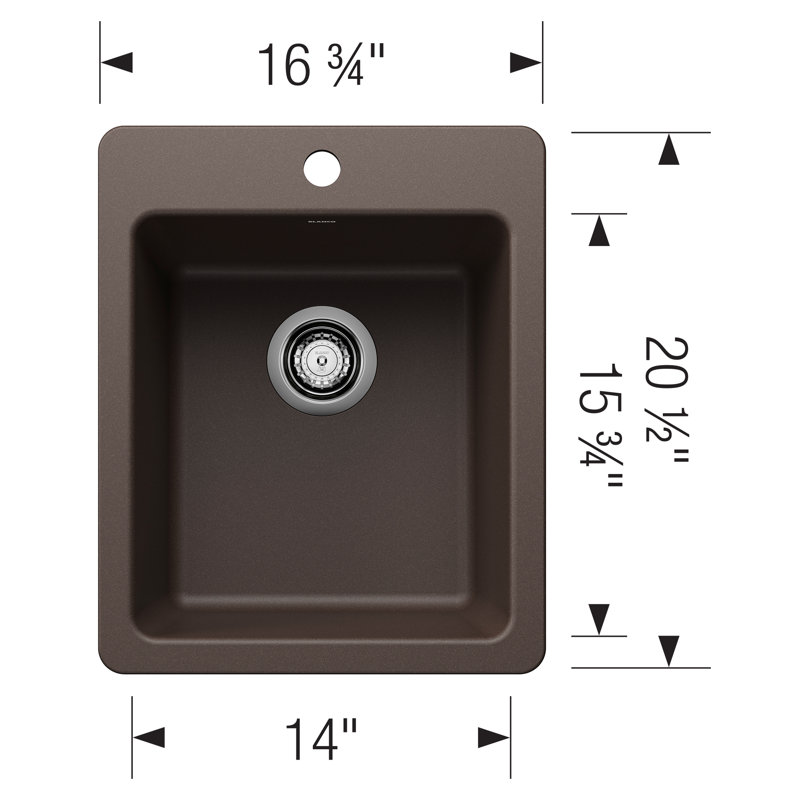 Liven SILGRANIT 17" Dual Mount Bar Sink, Café
