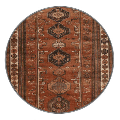 Machine Washable Turkish Brown Area Rug