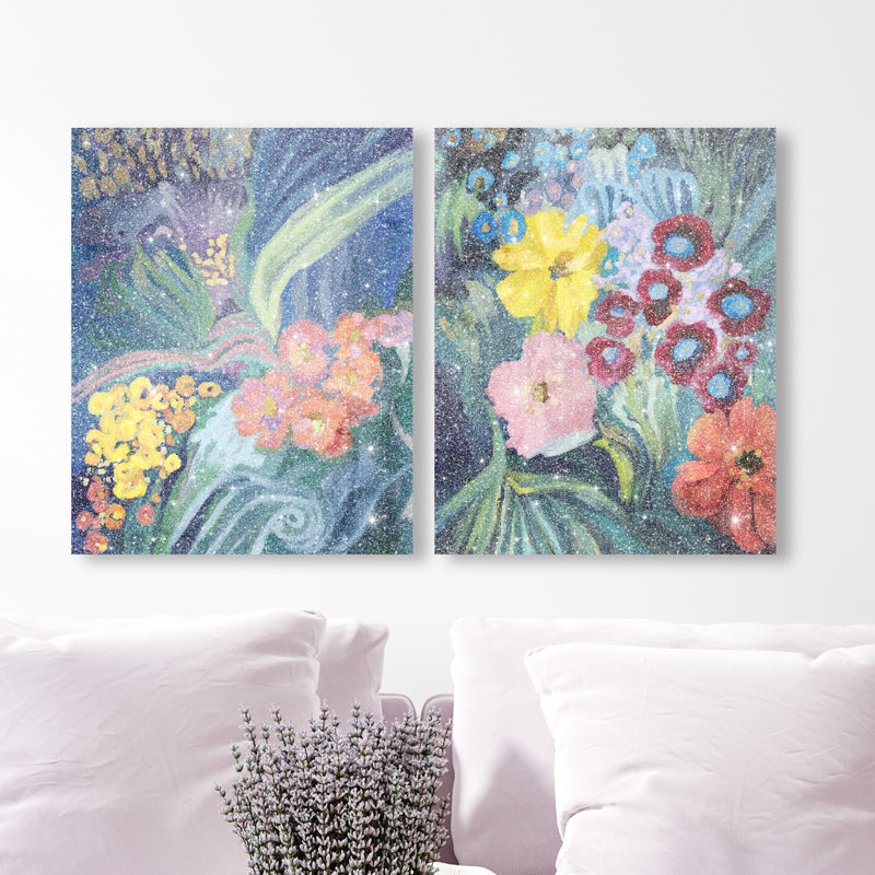 Spring Motion Set Canvas Abstract Print by Oliver Gal, Black Frame, 16 x 20, 40"H x 32"W, Gallery Wrapped