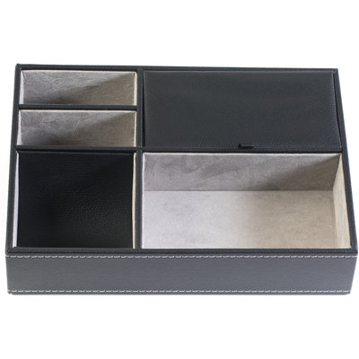Plateau de rangement pour bijoux en similicuir
