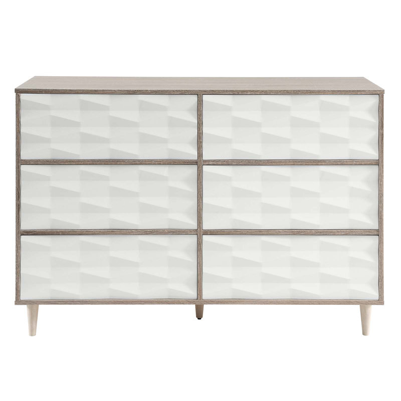 Modway Vespera 6-Drawer Dresser, Oak/White