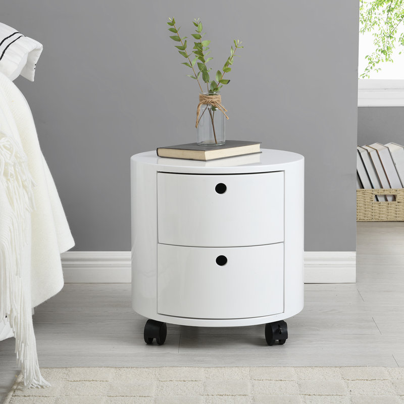 Brackney 40cm W Manufactured Wood Bedside Table, White