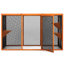 Enclos pour chat imperméable avec 3 plateformes à sauter - Habitat orange et planches à sauter