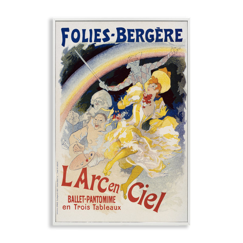 Publicité rétro sur ballet, giclée par Marcus Jules, H 18 po x l 12 po, Estampe numérique encadrée blanc bord de mer