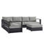 Canapé modulaire d'extérieur en U avec coussins 57,5 po Modway Tahoe-95616605