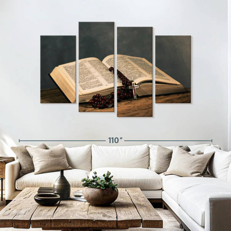 Rosaire sur la bible, H 54 po x l 84 po
