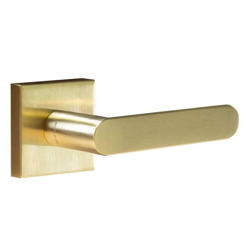 Passage Door Lever Set, 2-3/8", Satin Brass, Passage (Hall & Closet)