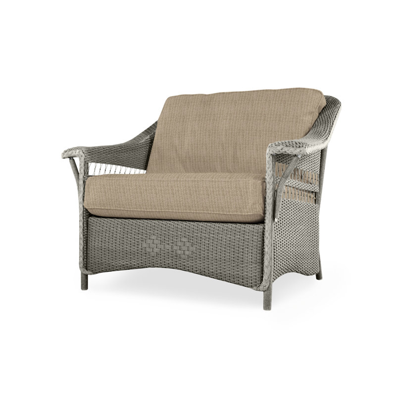 Nantucket Outdoor Lounge Chair, Reflections Grass, Pewter