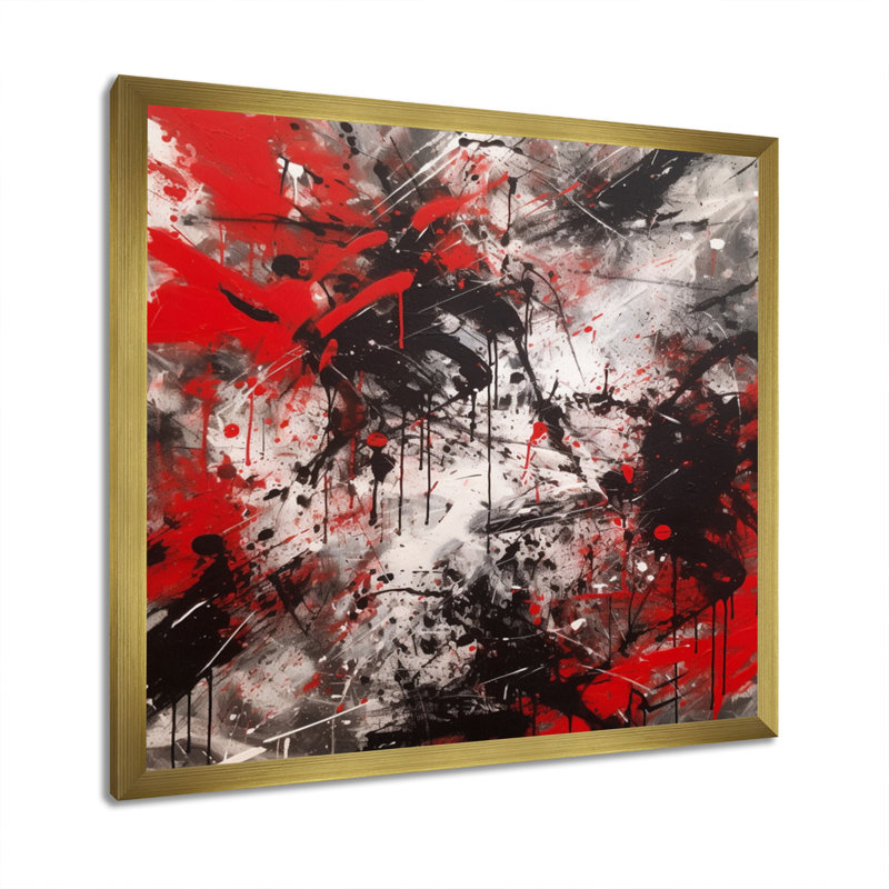 Capobianco abstrait grafiti, Encadrement doré, H 36 po x l 36 po x P 1,5 po