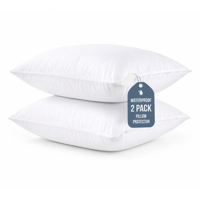 Waterproof Pillow Protectors with Hidden Zipper, Soft and Breathable Pillow Covers (Set of 2)