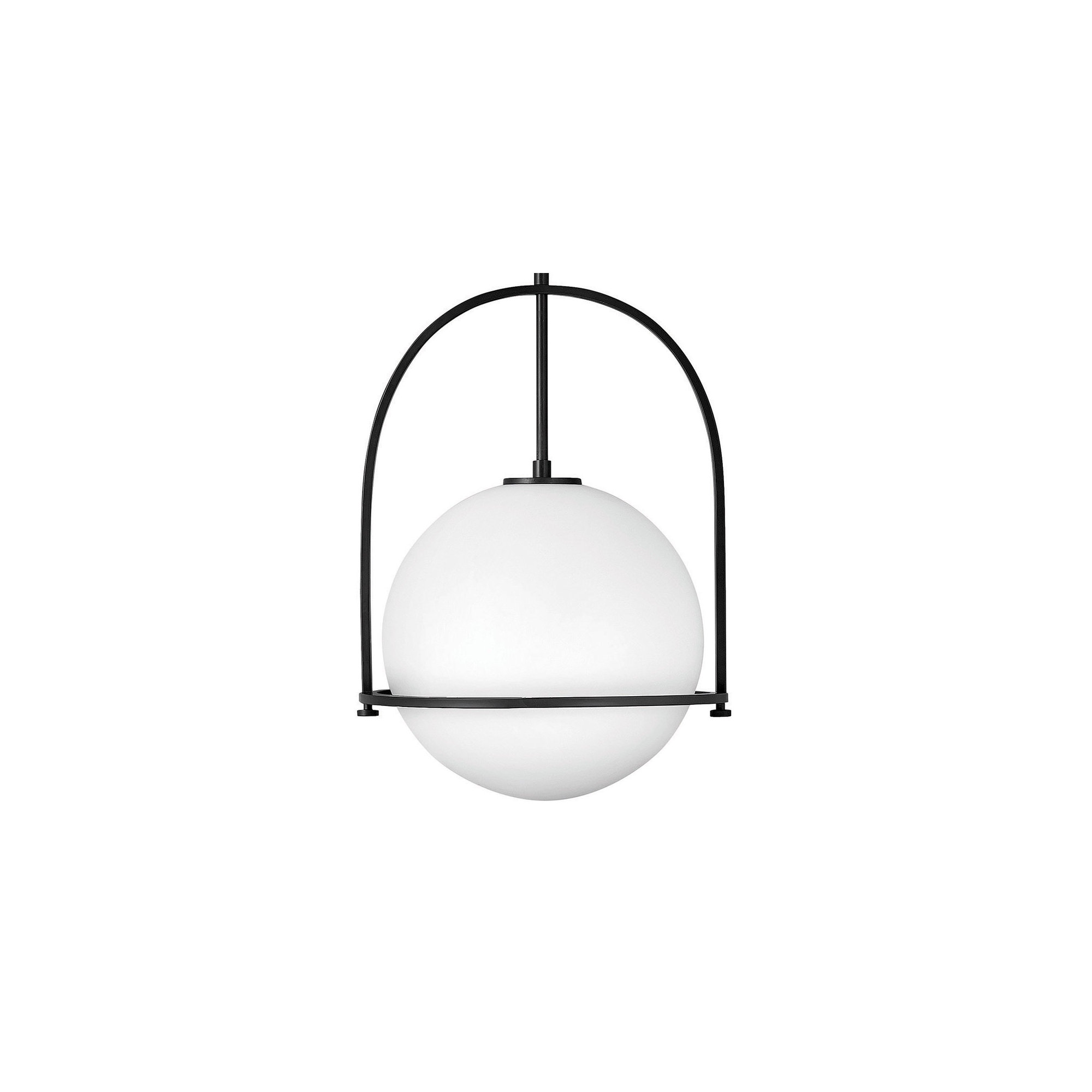 Arie Single Light Pendant w/ Globe Shade, 19" H x 15.5" W x 15.5" D, Black